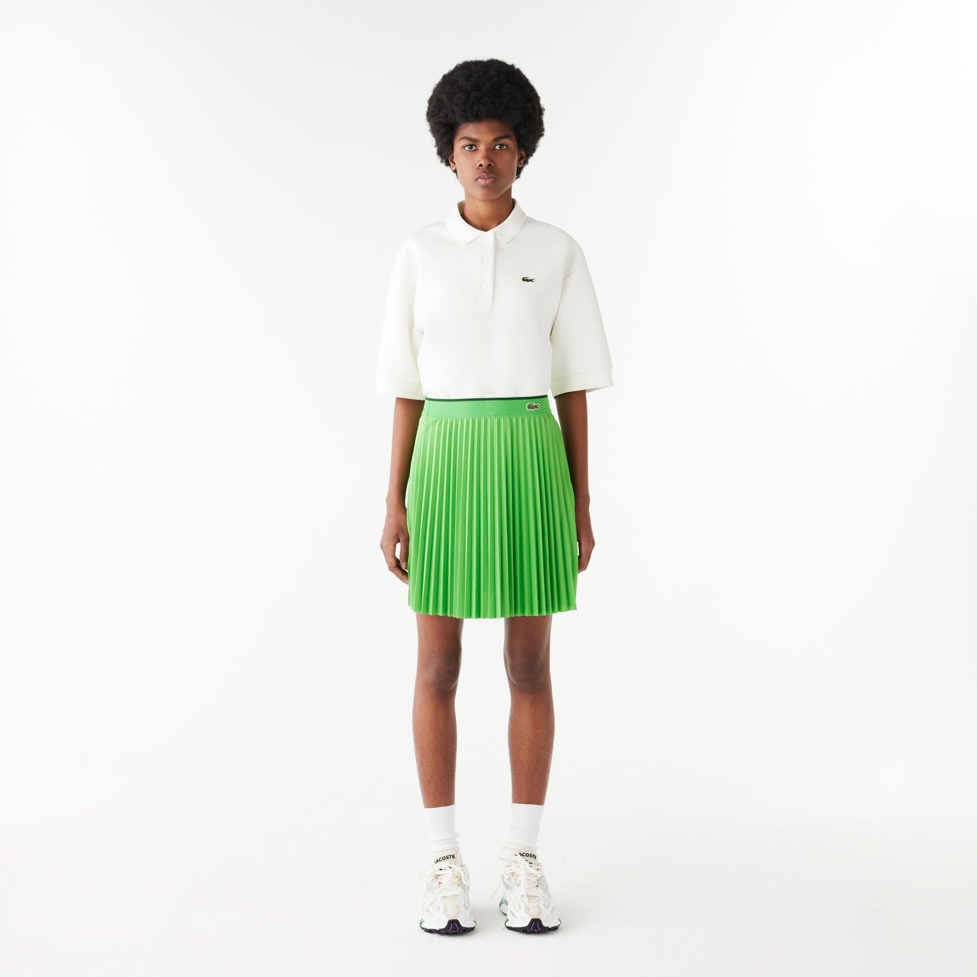 Lacoste Tennis Short Pleated Elastic Waist Skirt - Lacoste Nigeria - JF2701 - 00 - IXU - L