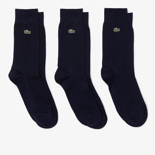 Lacoste Unisex High - Cut Cotton Pique Socks Three - Pack - Lacoste Nigeria - 