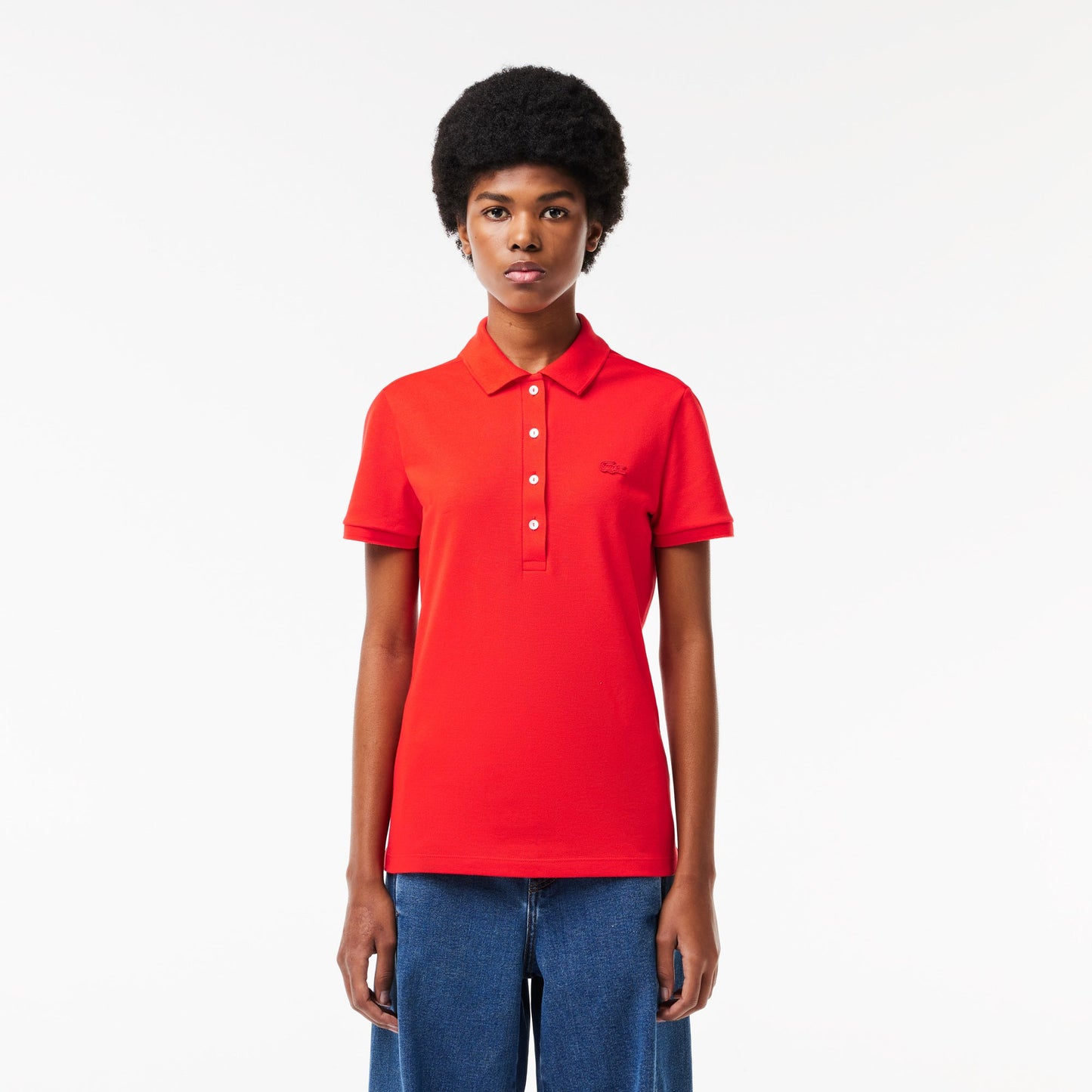 Lacoste Women's Slim fit Stretch Cotton Piqué Polo Shirt - Lacoste Nigeria - PF5462 - 00 - F8M - 36