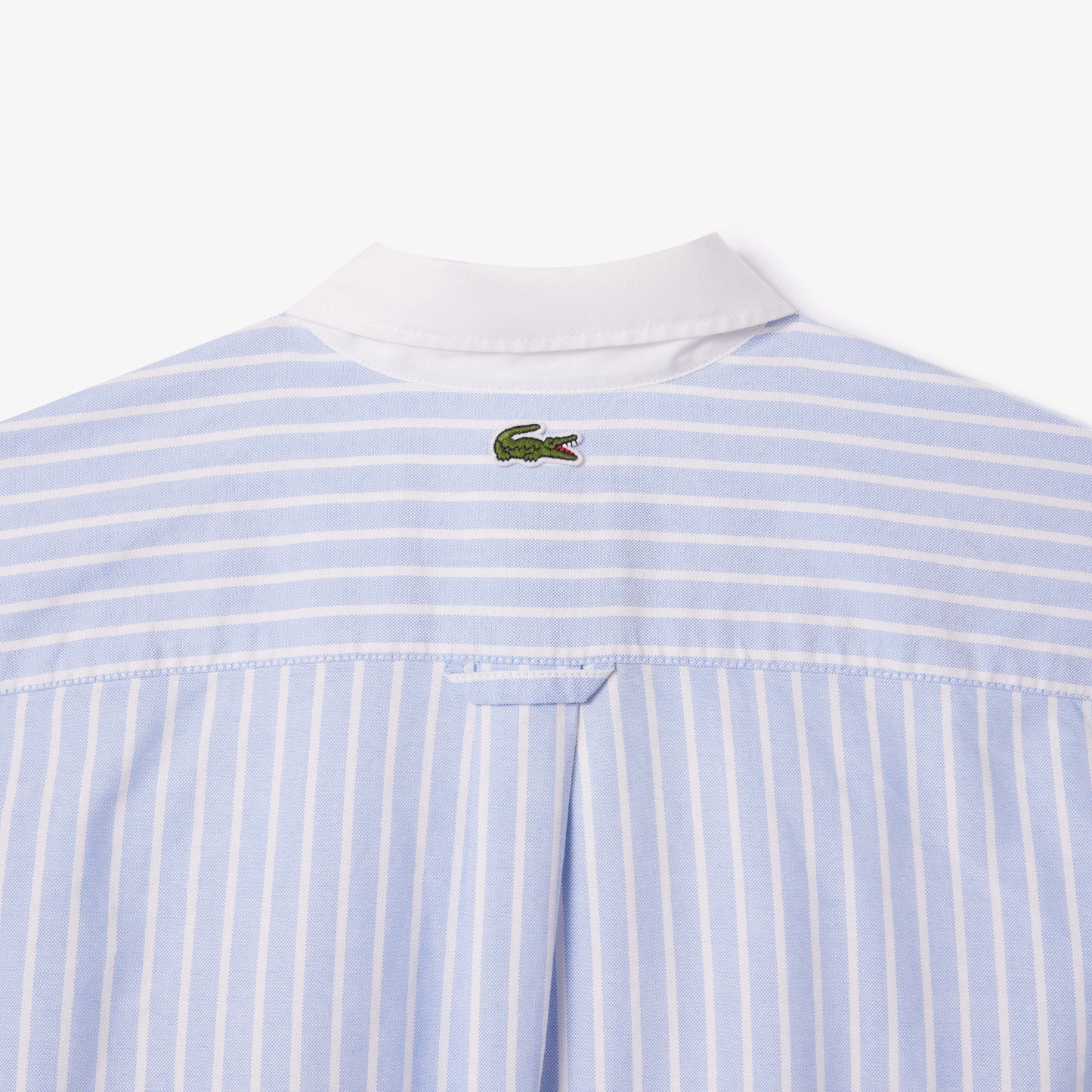 Striped Maxi Croc Contrast Collar Cotton Oxford Shirt - Lacoste Nigeria - CH7610 - 00 - E7B - M