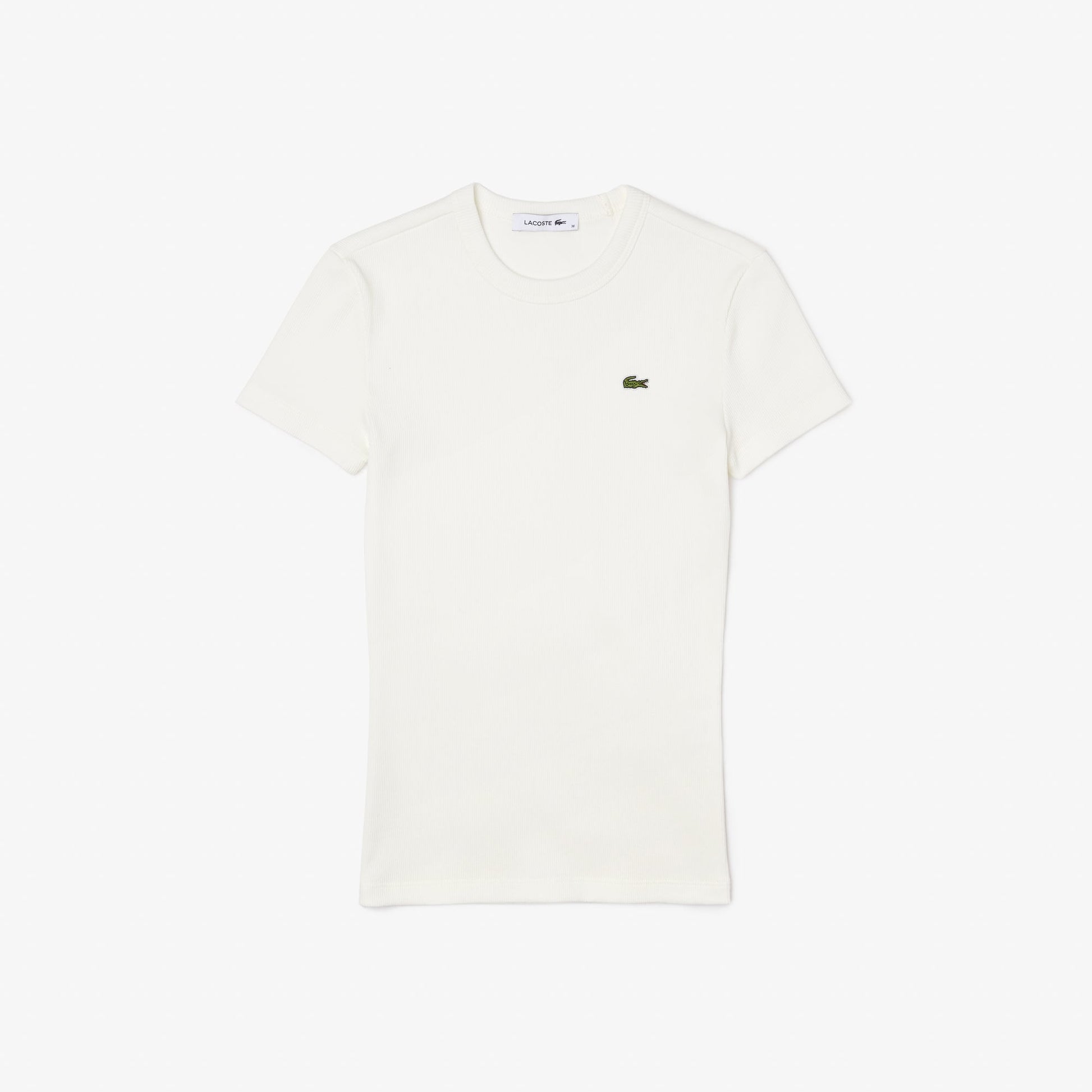 Women’s Lacoste Slim Fit Ribbed Cotton T - shirt - Lacoste Nigeria - TF5538 - 00 - 70V - 36